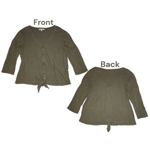 Green Envelope Women’s Cardigan Size M Quarter Sleeves VGUC